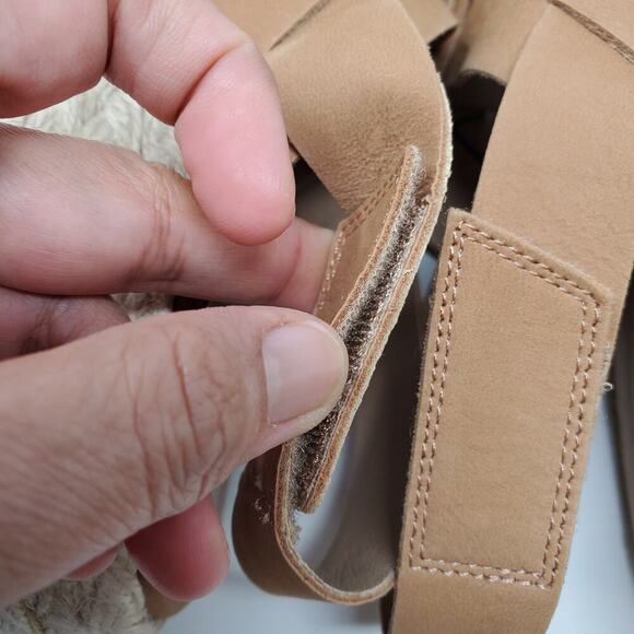 Eileen Fisher Women Tan Timor Espadrille Leather Wedge Sandals Size 9 Casual - Picture 6 of 9